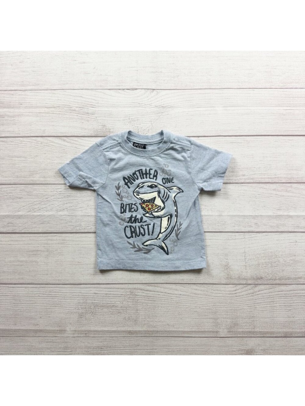 Fierce Frank Graphic Shirt Shark Pizza "Another One Bites The Crust" 9-12 Months